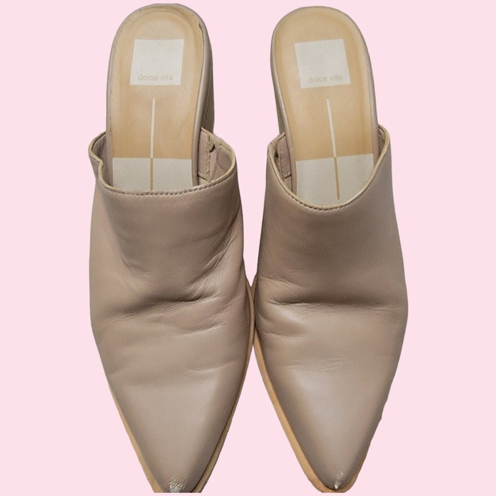 Dolce Vita Shirly Leather Mules Size 8.5 Cafe‎